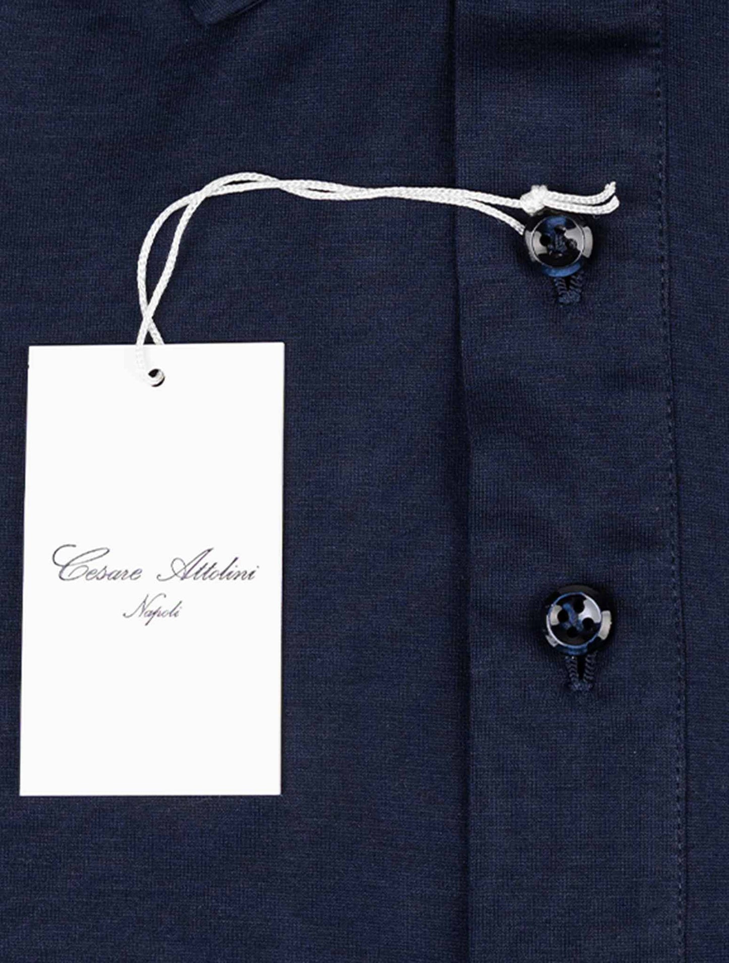 Cesare Attolini blue cotton polo sweater, artisan-made, perfect for business-casual wear