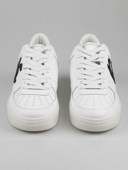 KNT Kiton White Black Leather Sneakers