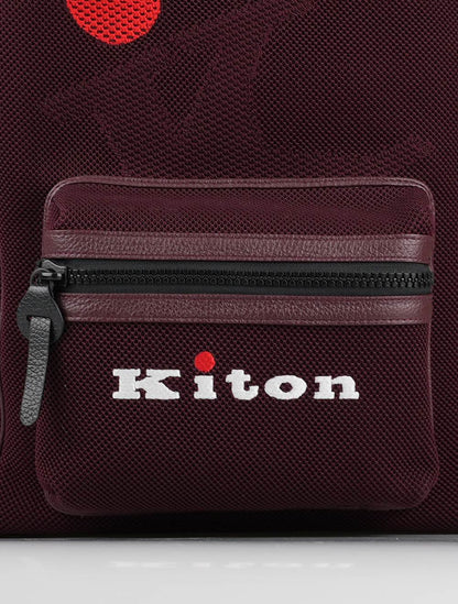 Kiton Burgundy Cotton Ea Backpack