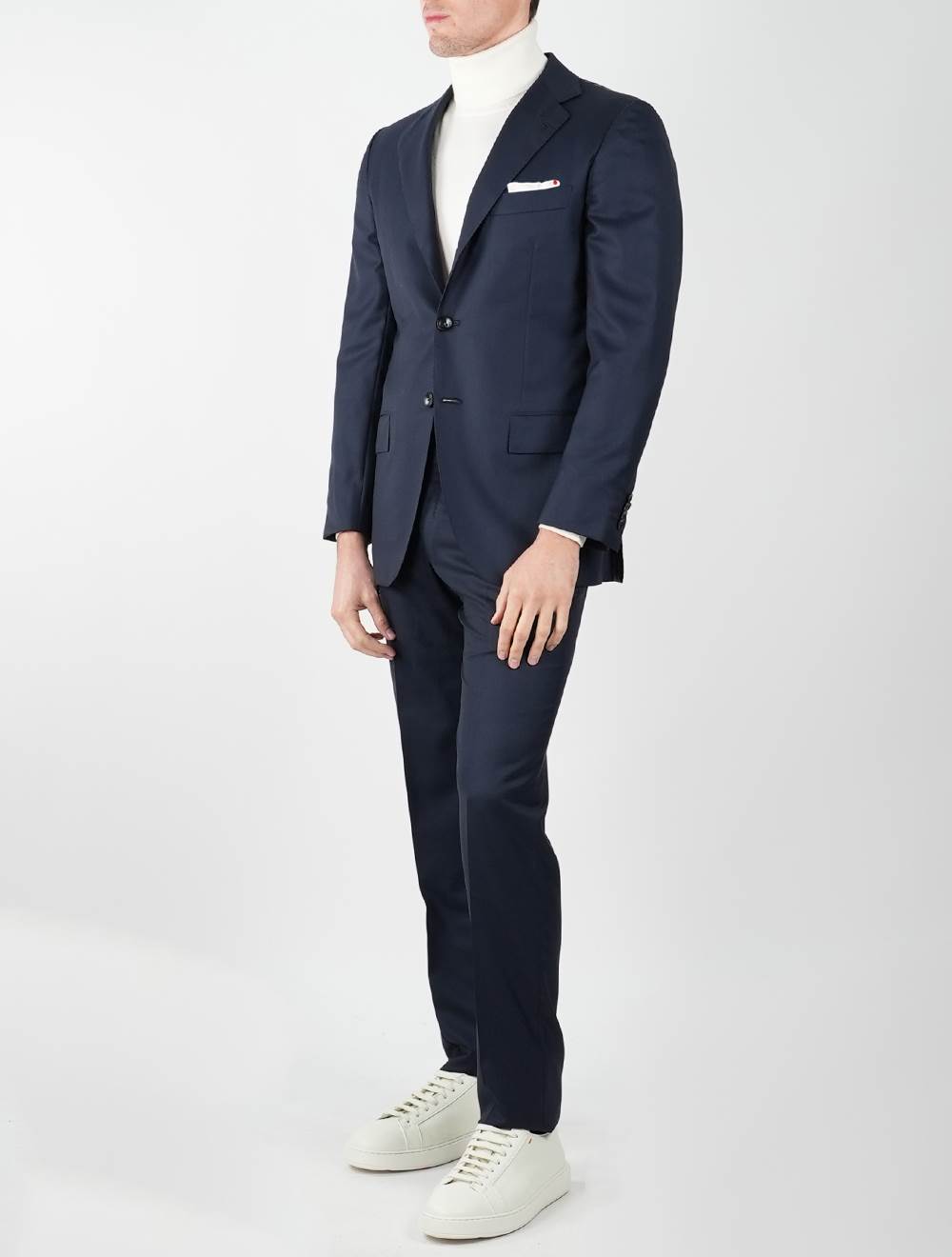 KITON Blue Wool Cashmere Suit