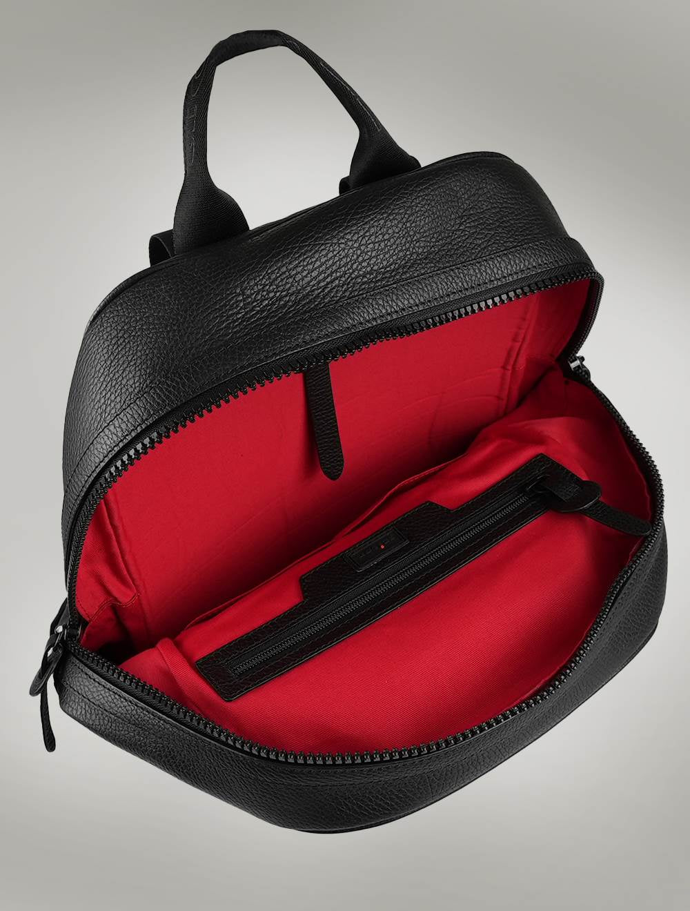 Kiton Black Leather Backpack
