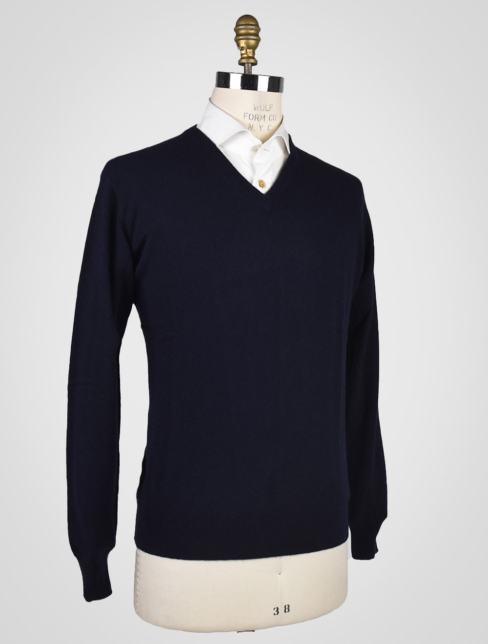 Cesare Attolini Blue Cashmere Sweater V-Neck