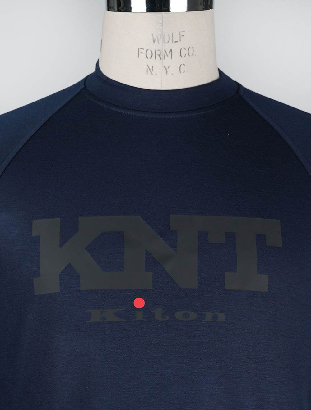 KNT Kiton Blue Viscose Ea Sweater Crewneck