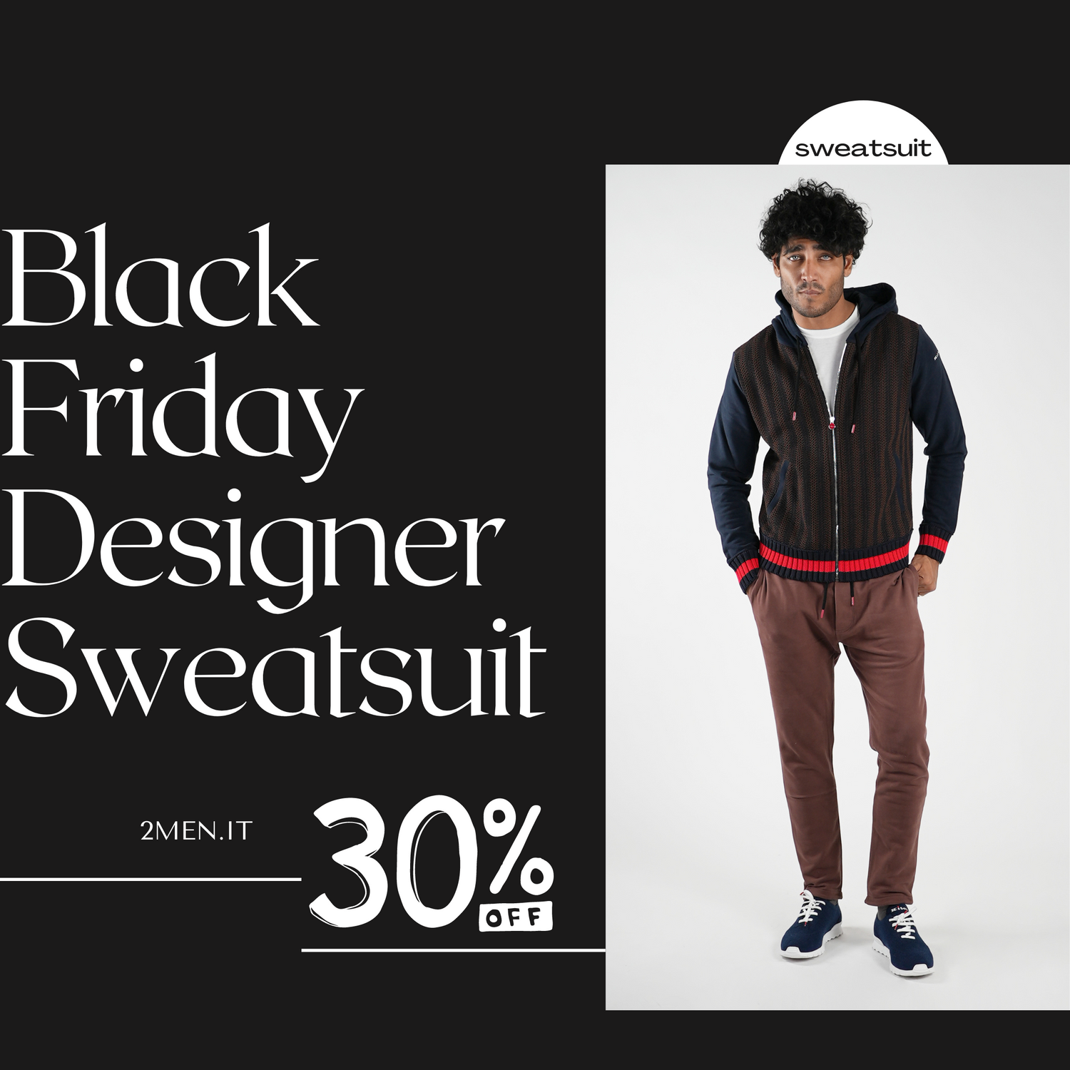 Best Black Friday Italian Designer Sweatsuits Coat Deals FOR MEN - 30% OFF SALE