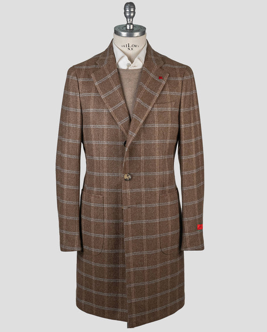 Isaia multicolor cashmere coat