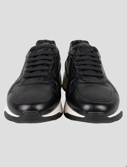 Zilli Black Leather Deer Leather Sneakers