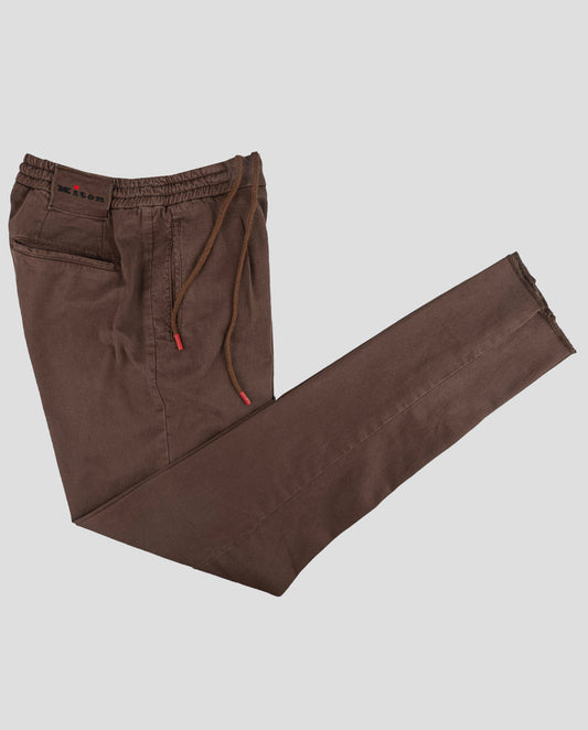 Pantalones de algodón de Lyocell marrón de Kiton Ea