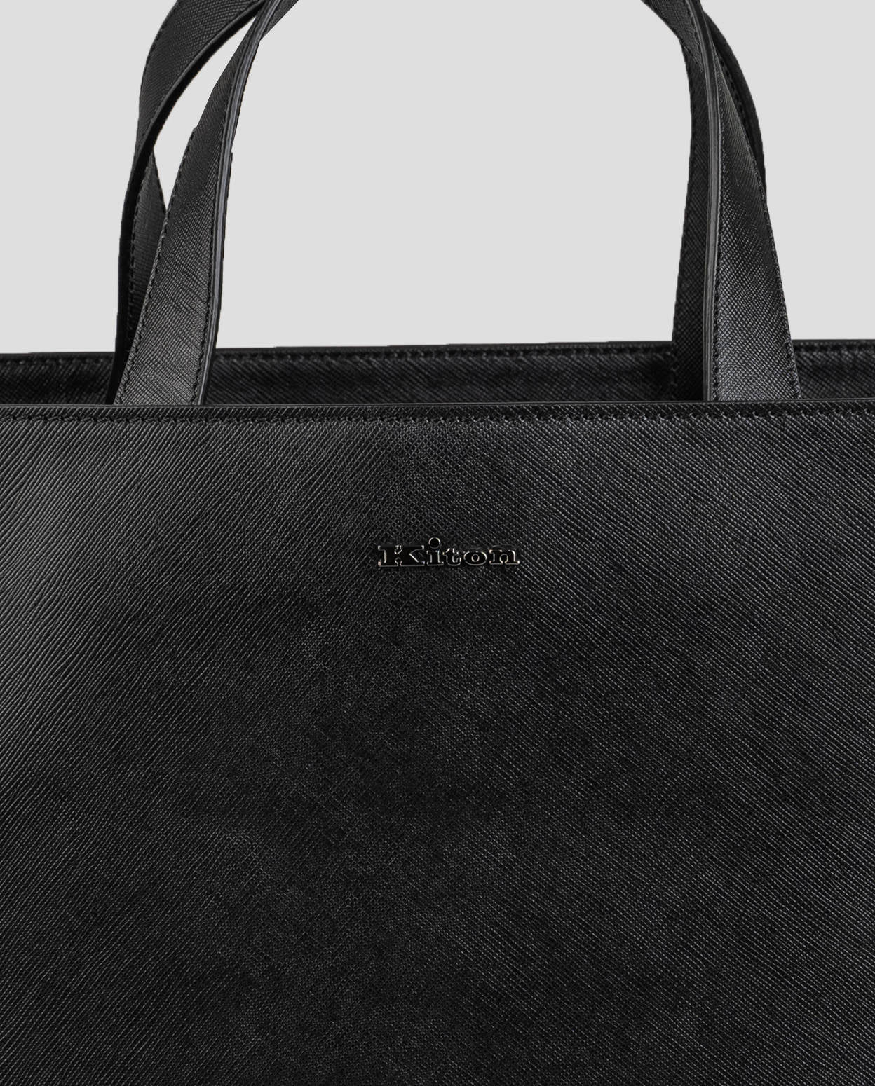 Kiton Black Leather Business Bag