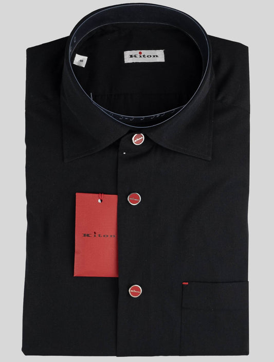 Camisa de algodón negro Kiton