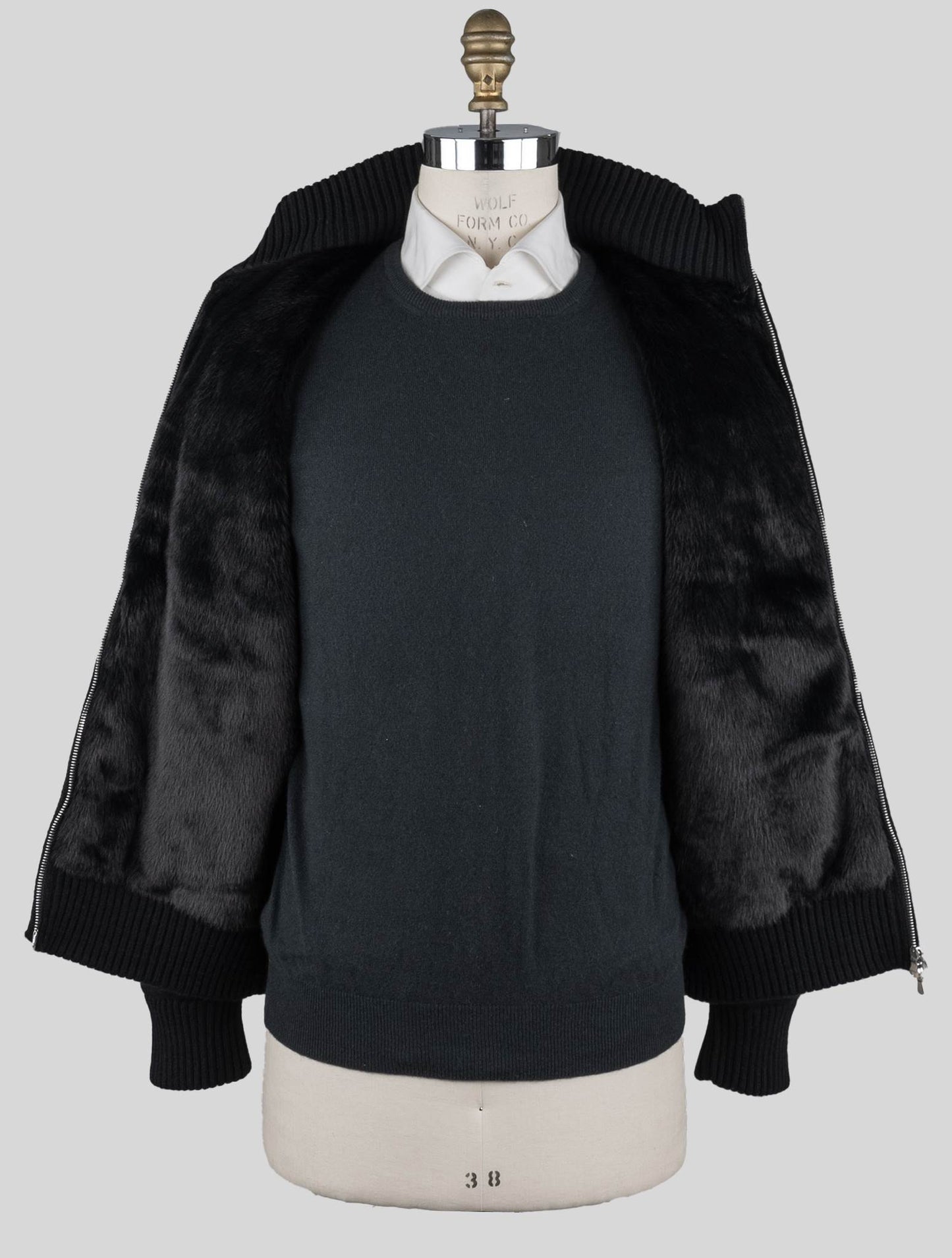 Gran Sasso zwart kasjmier faux bont pl sweater jas