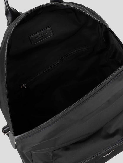 Kiton Black Pa Pc Leather Backpack