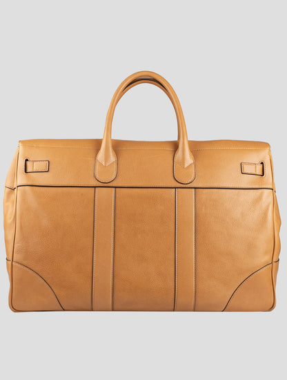 Brunello cucinelli béžová kožená cestovní taška