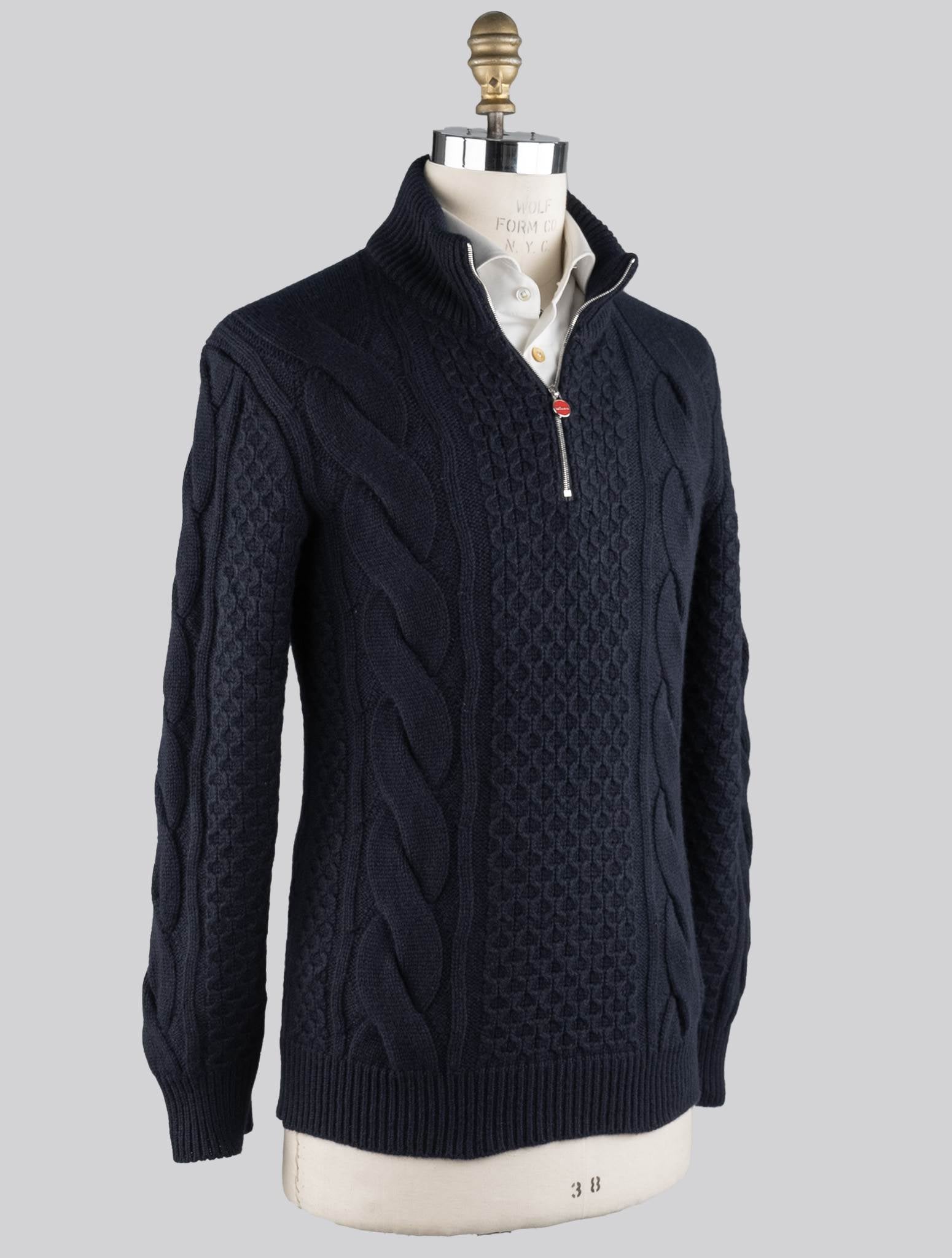 Kiton Blue Cashmere Sweater Half Zip – 2Men