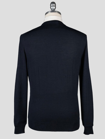 Drumohr Blue Navy Wool Merinos 140's Sweater Crewneck