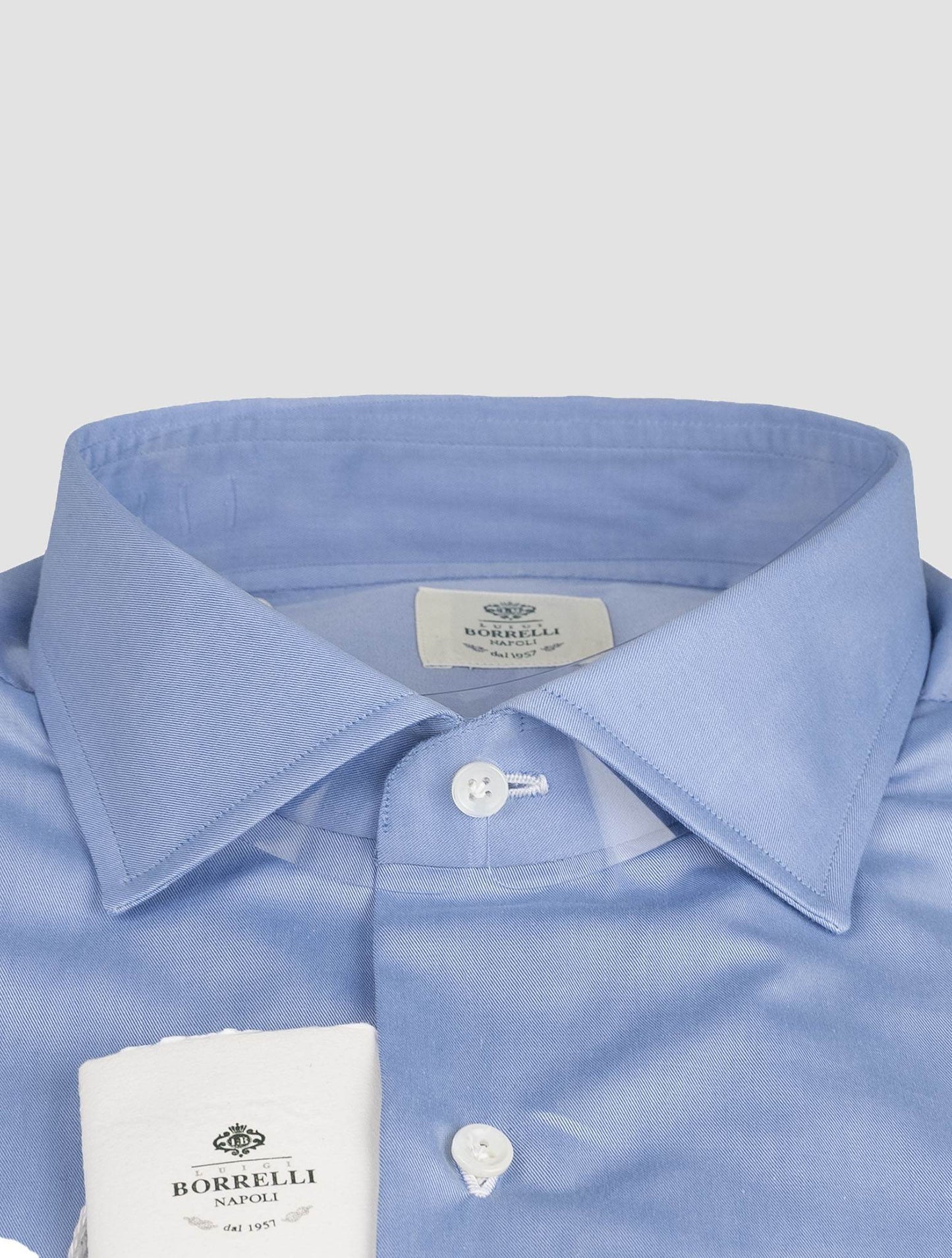 Luigi borrelli šviesiai mėlyna medvilniniai marškiniai