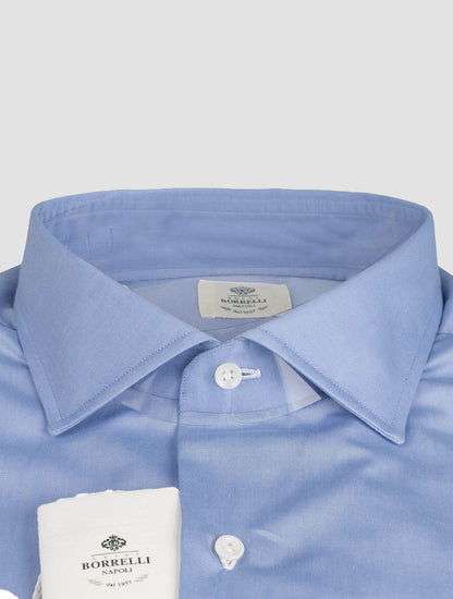Camisa de algodón azul claro Luigi Borrelli