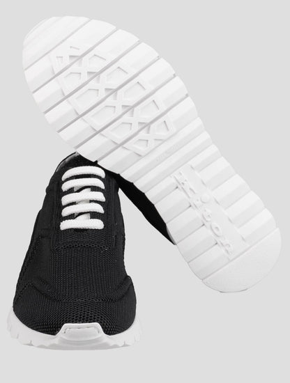 Kiton Black Cotton Ea Sneakers