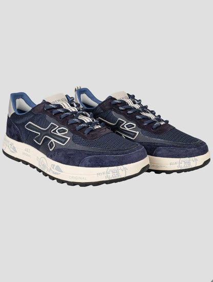 Premiata Blue Nylon Leather Suede Pu Pa Sneakers