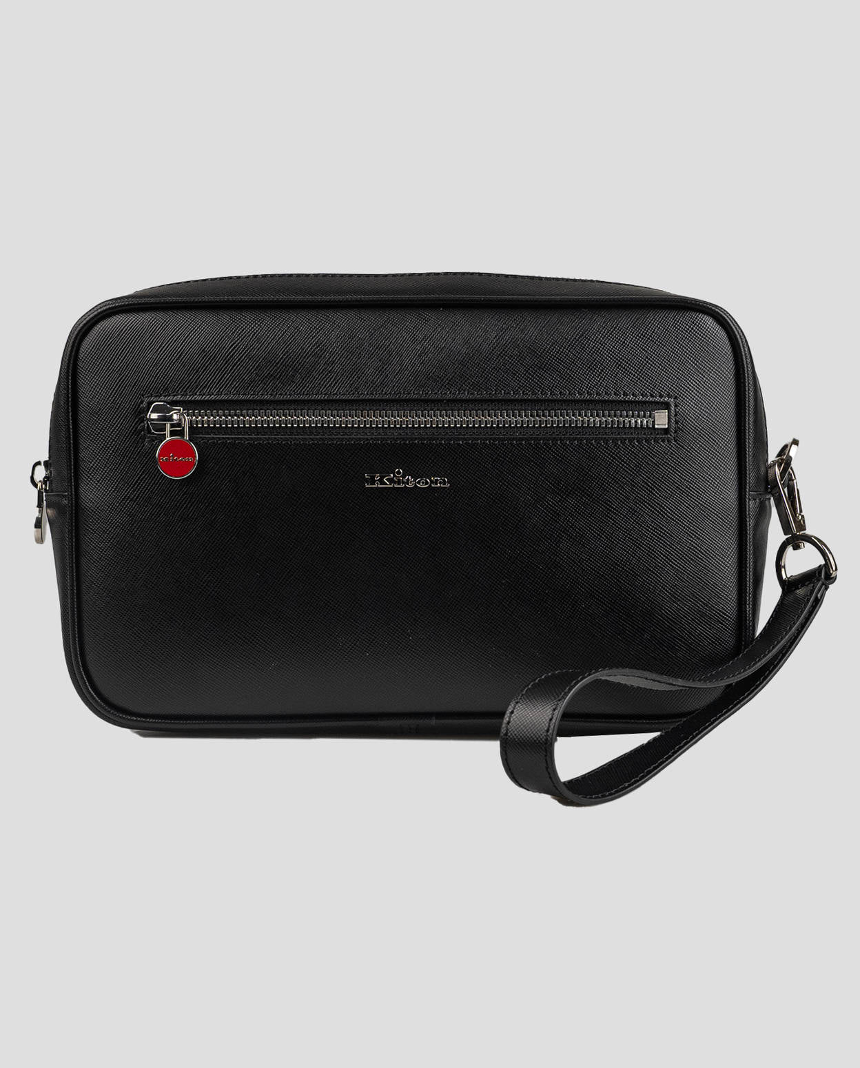 Bolsa de cuero negro Kiton