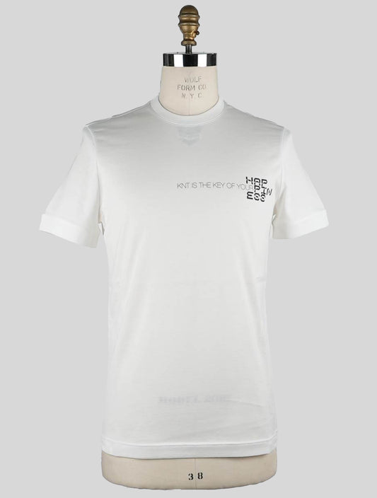 Белая хлопковая футболка KNT Kiton