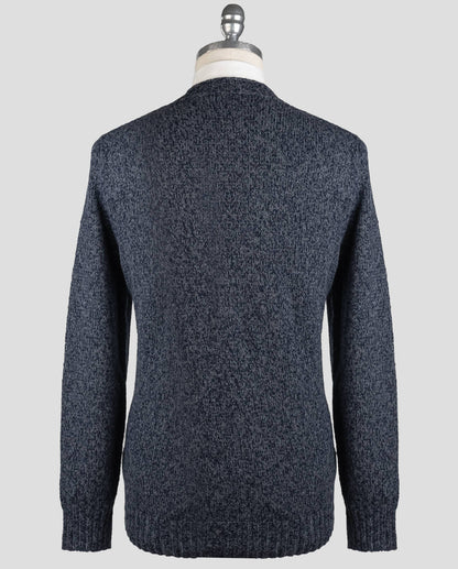 Brunello Cucinelli Blue Lambswool Cashmere Sweater Crewneck