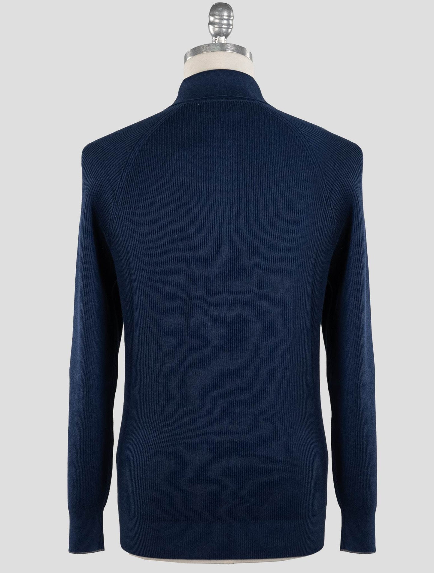 Brunello Cucinelli Modrý bavlněný svetr Polo