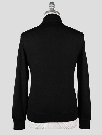 Zilli Black Cashmere Silk Leather Crocodile Sweater Coat