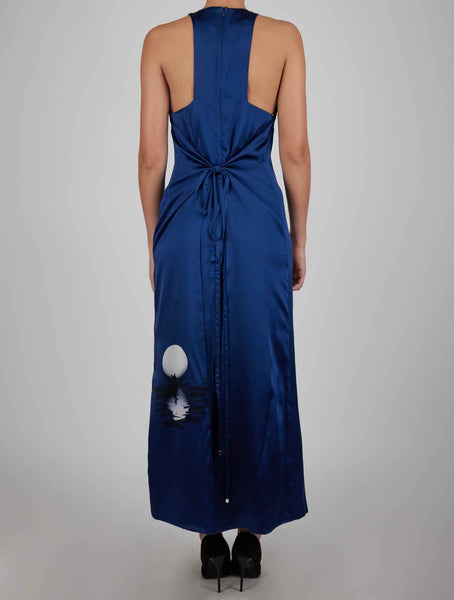 Kiton silk midi dress - Blue