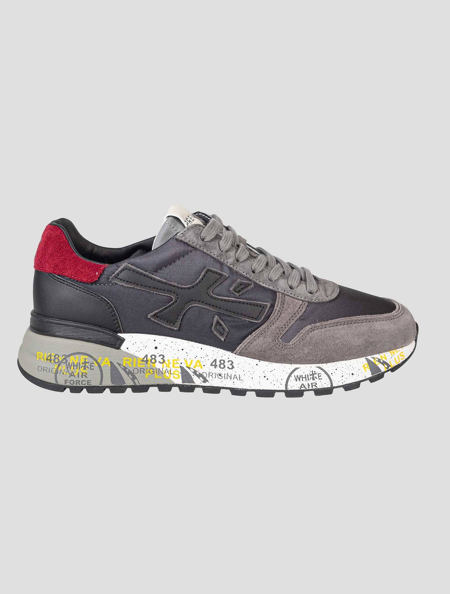 Premiata Gray Blue Leather Suede Pa Sneakers