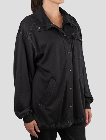 Brunello Cucinelli Black Cotton Silk Pa Coat Woman