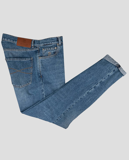 Blaue Baumwoll jeans Brunello Cucinelli