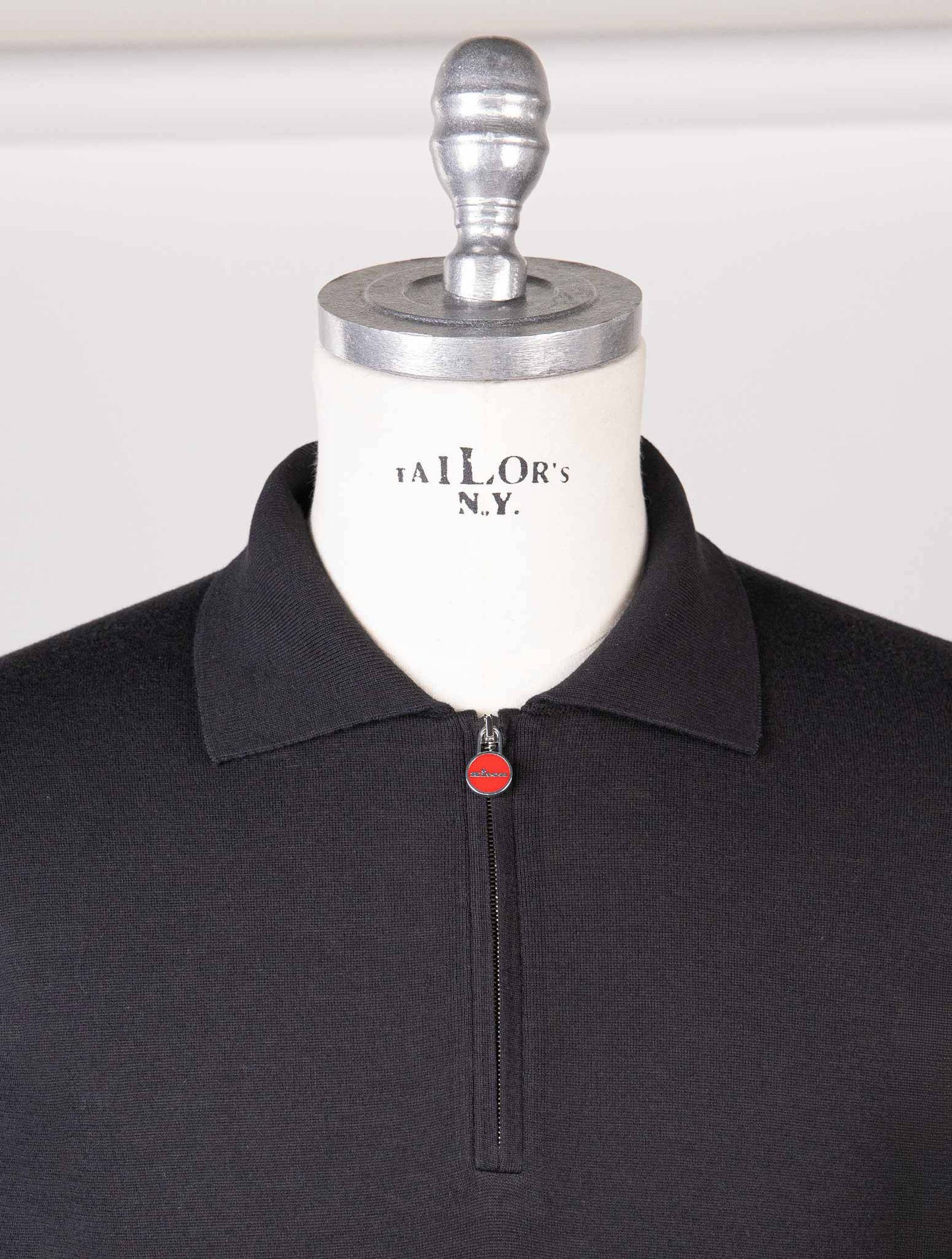 Kiton Black Cotton Polo