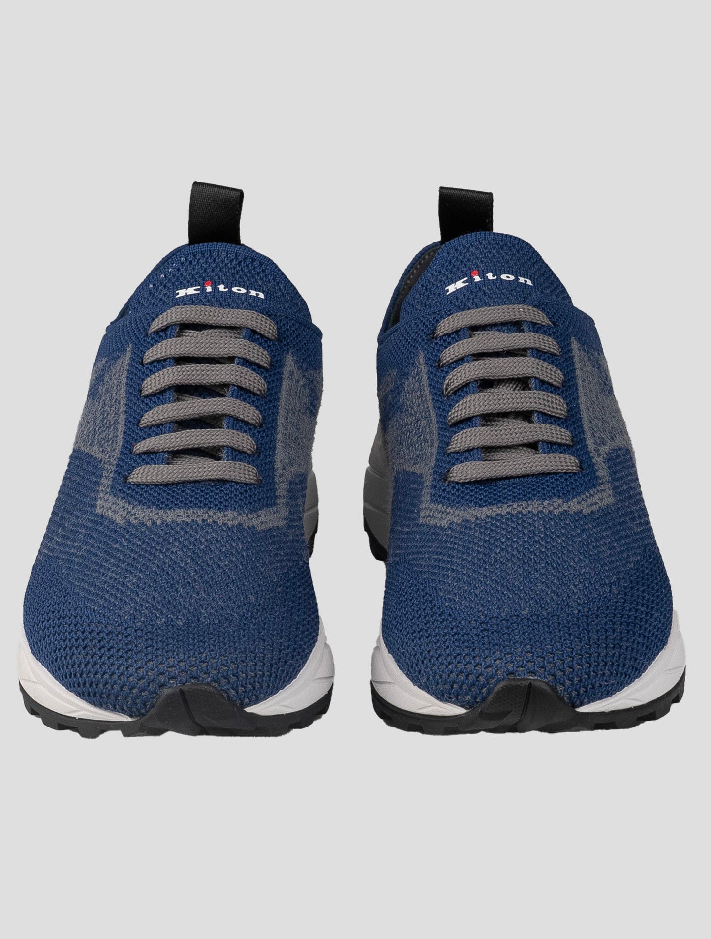 Kiton Blue Gray Pl Pu Wool Sneakers