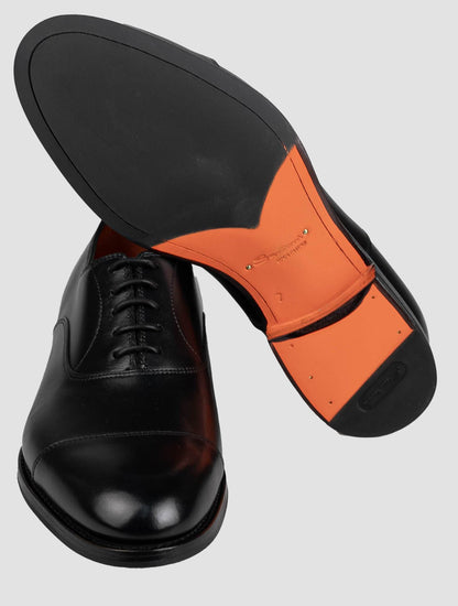 Santoni sort læder kjole skoe
