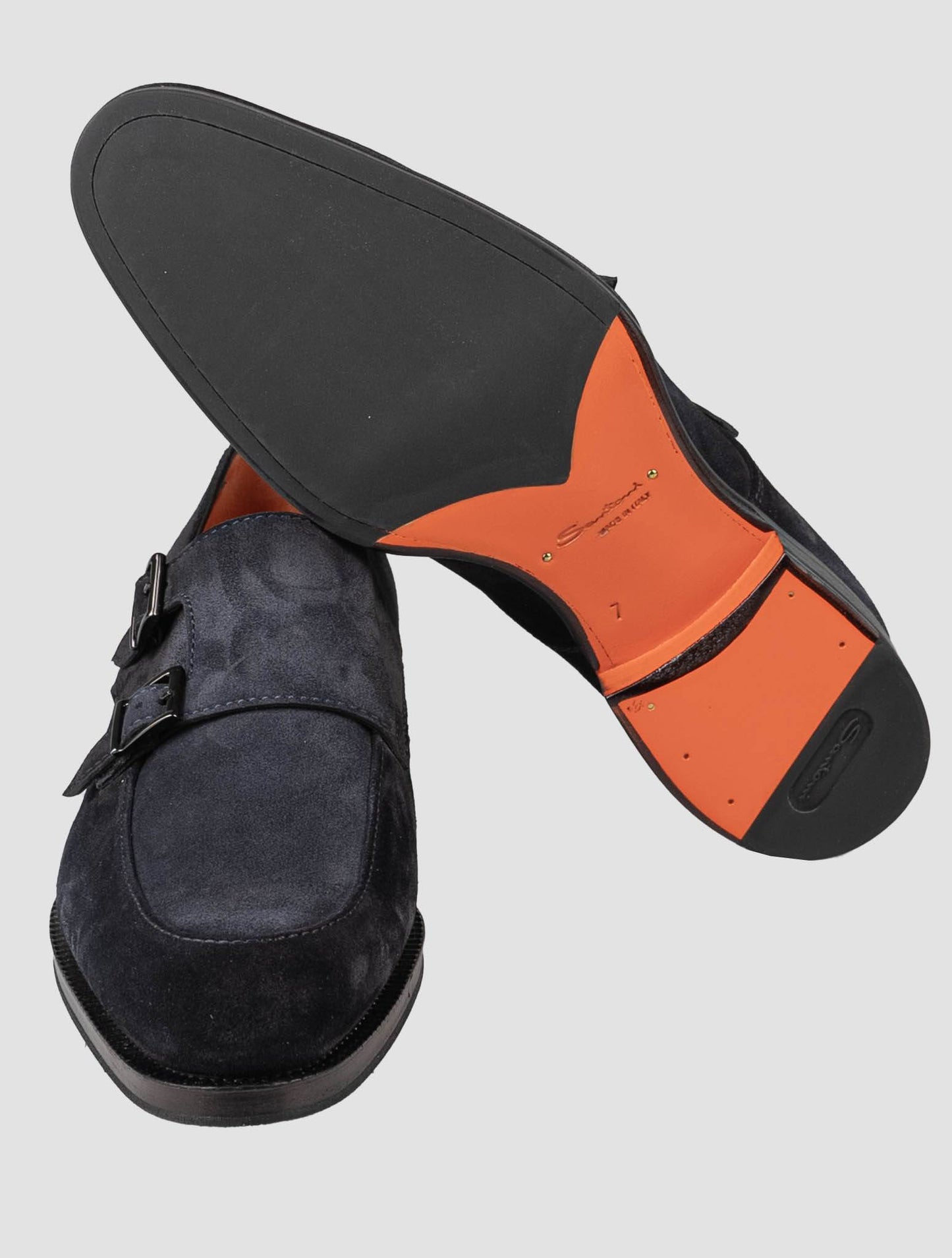 حذاء من الجلد المدبوغ الأزرق من Santoni