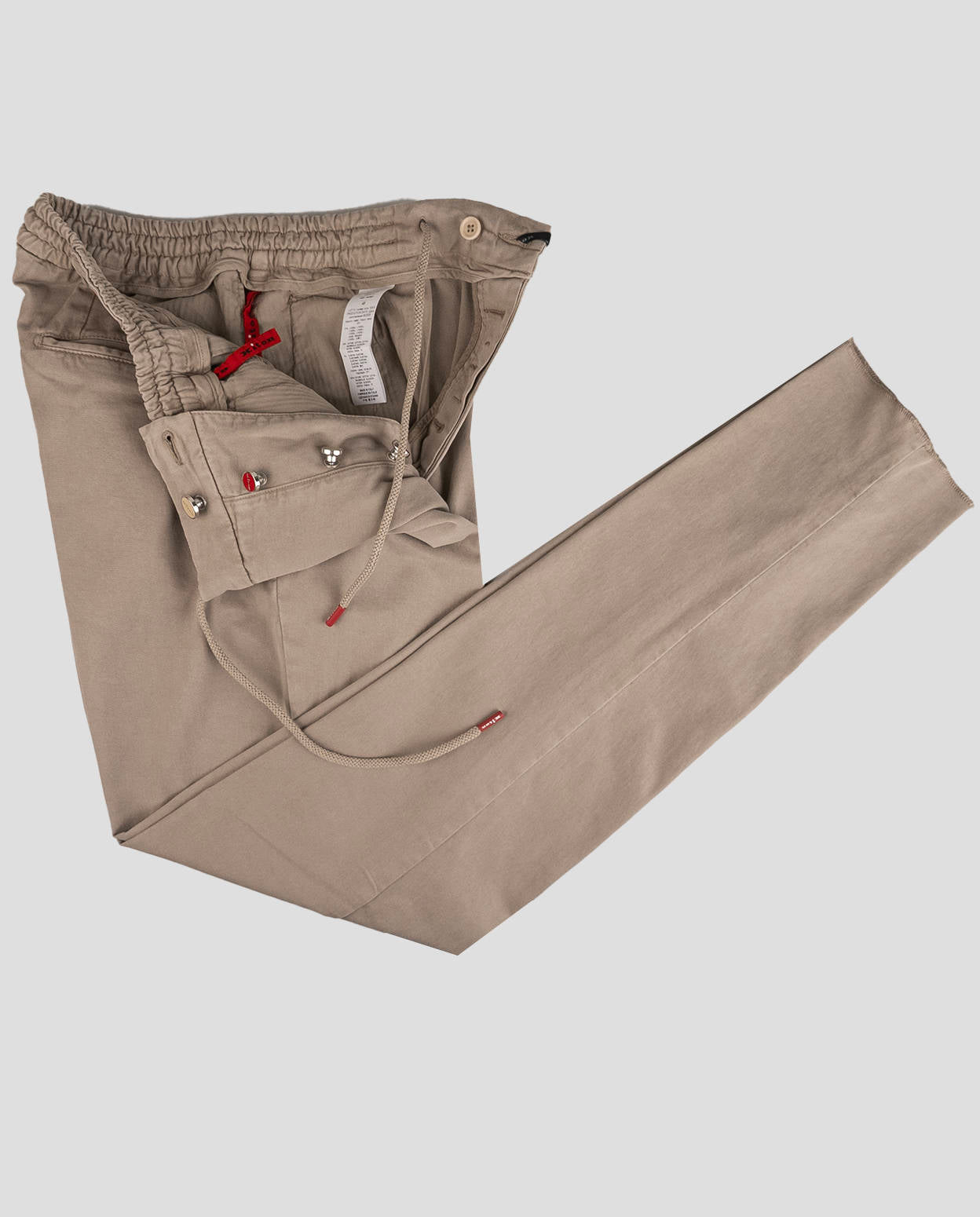 Pantalones de algodón de Lyocell en beige Kiton Ea