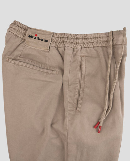 Pantalones de algodón de Lyocell en beige Kiton Ea