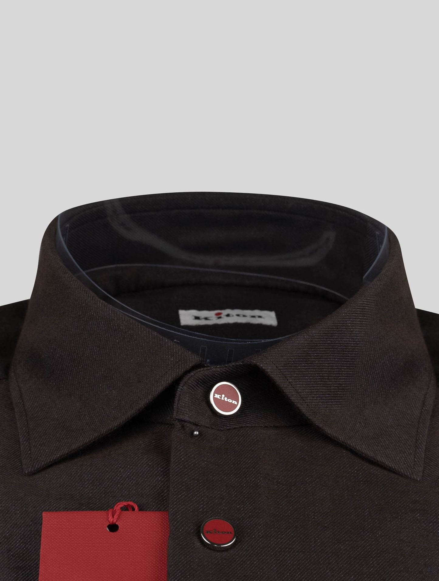 Camisa de cachemira de algodón marrón Kiton