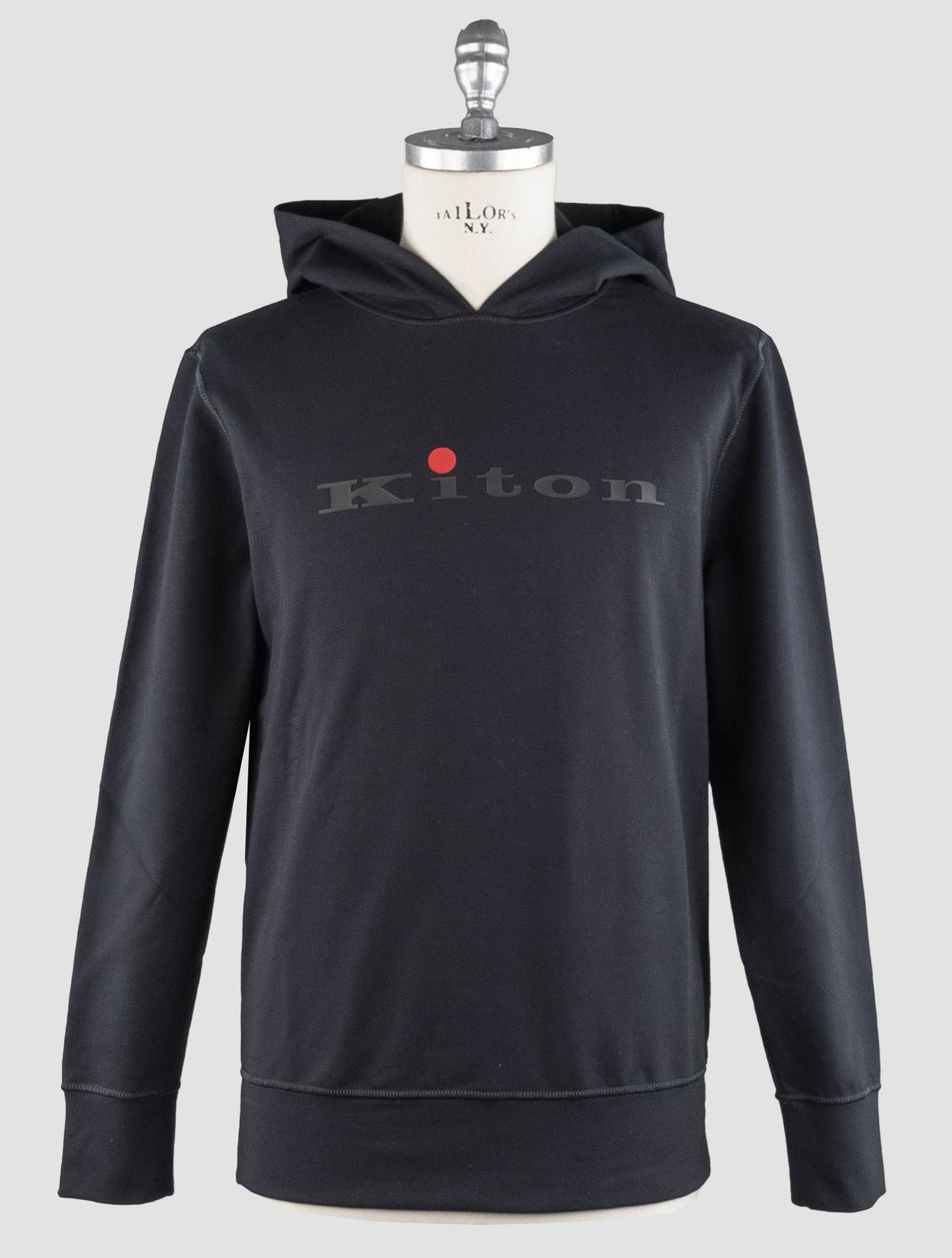 Kiton black cotton ea megztinis