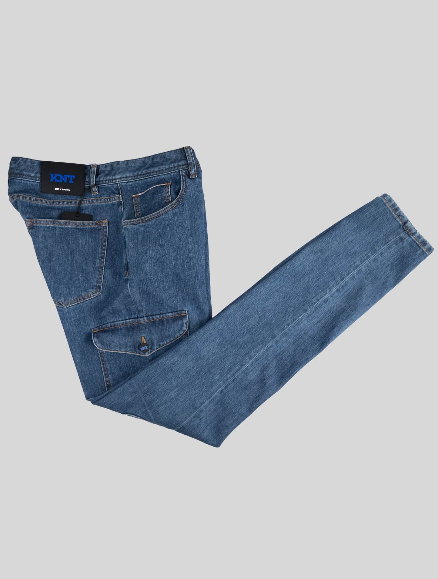 KNT Kiton Синие хлопковые джинсы Pe Cargo