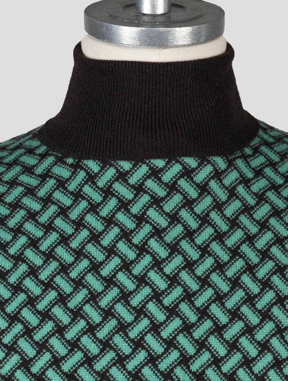 Drumohr Green Brown Cashmere Sweater Turtleneck