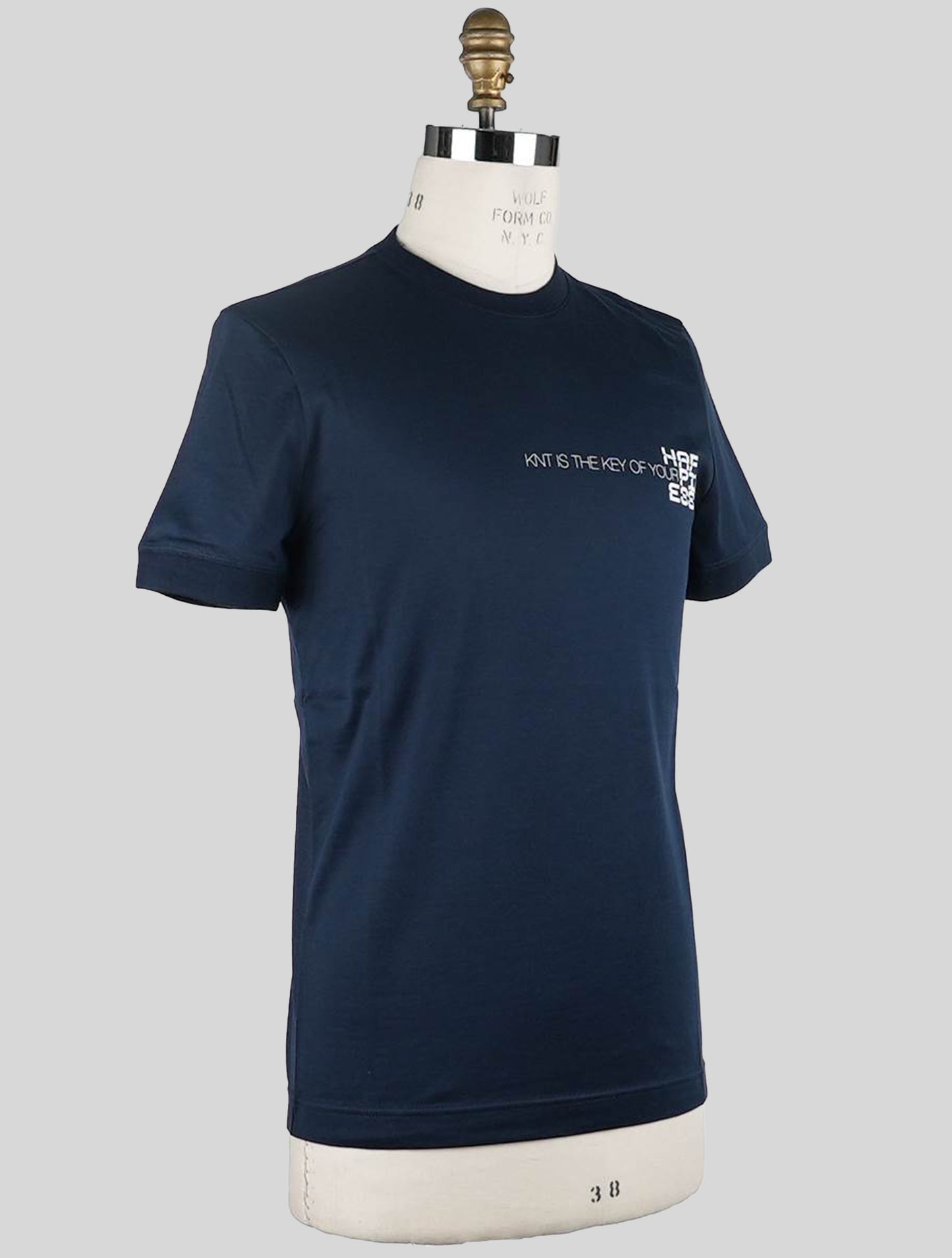 KNT Kiton Dunkelblaues T-Shirt aus Baumwolle