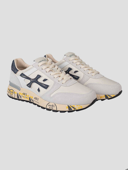 Premiata White Pa Leather Suede Pu Shearling Sneakers