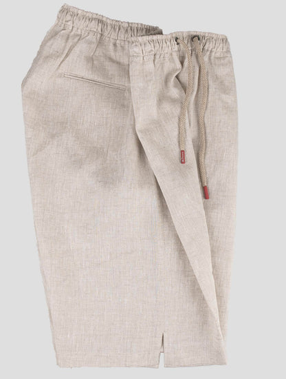 Kiton Beige Linen Short Pants