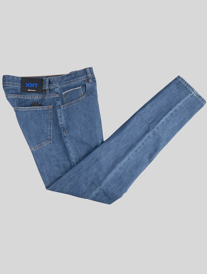 KNT Kiton Blauwe Katoen Pe Jeans