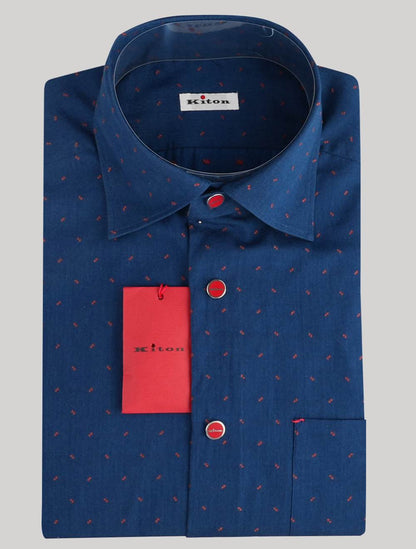 Kiton zilā sarkanā kokvilnas krekls