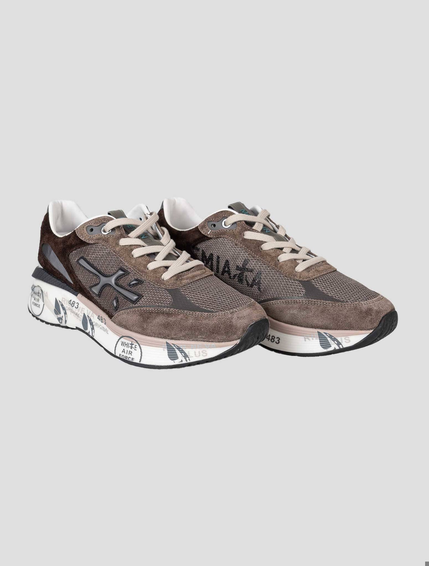 Premiata Brown Pa Leather Suede Pl Pa Pu Sneakers