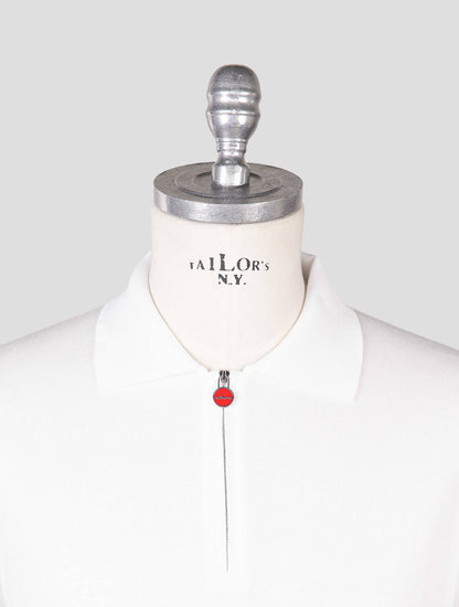 Kiton White Cotton Polo