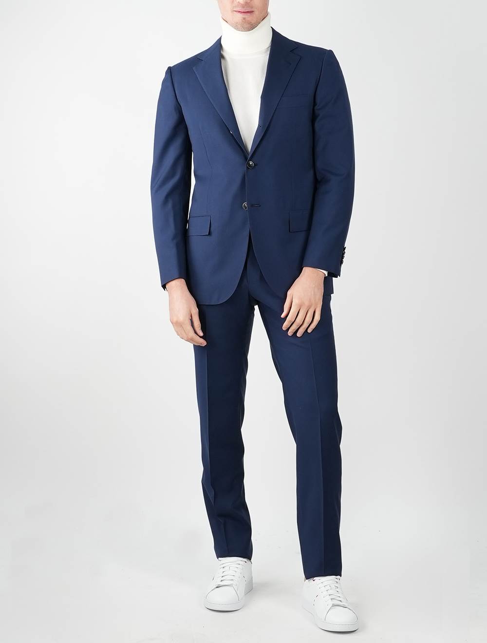 KITON Blauer Anzug aus Schurwolle 