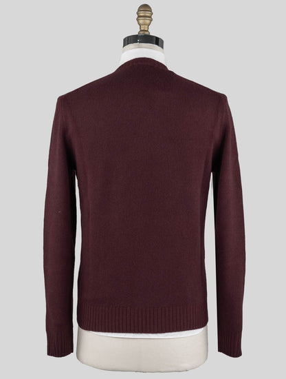 Malo Бордовый свитер из натуральной шерсти с круглым вырезом
